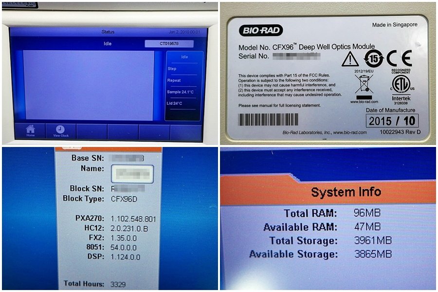 BIO-RAD CFX96 Touch Deep Well Real-time PCR Analysis System with Manual & Software [h1220372401]
