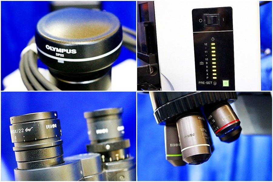 Olympus BX51RF Microscope with 4 Objective Lenses MPlan FL N 5x-50x and DP22 Camera [l1243331627]