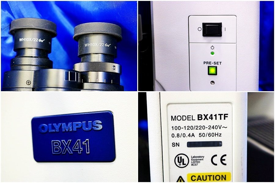 Olympus BX41TF Microscope with 3 Objective Lenses Plan 10x 20x 40x WH10X/22 [q1243313826]
