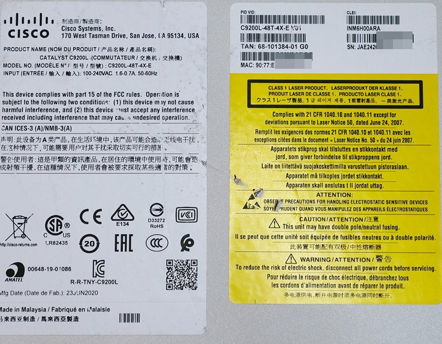 Cisco C9200L-48T-4X-E Switch [s1214122803]