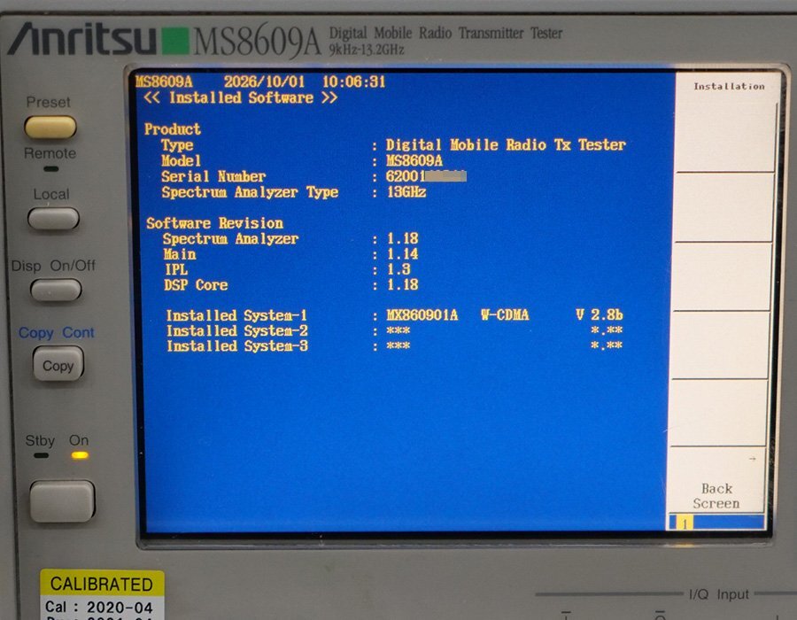 Anritsu MS8609A Digital Mobile Radio Transmitter Tester with Options 001 030 031 (as-is) [k1246644571]