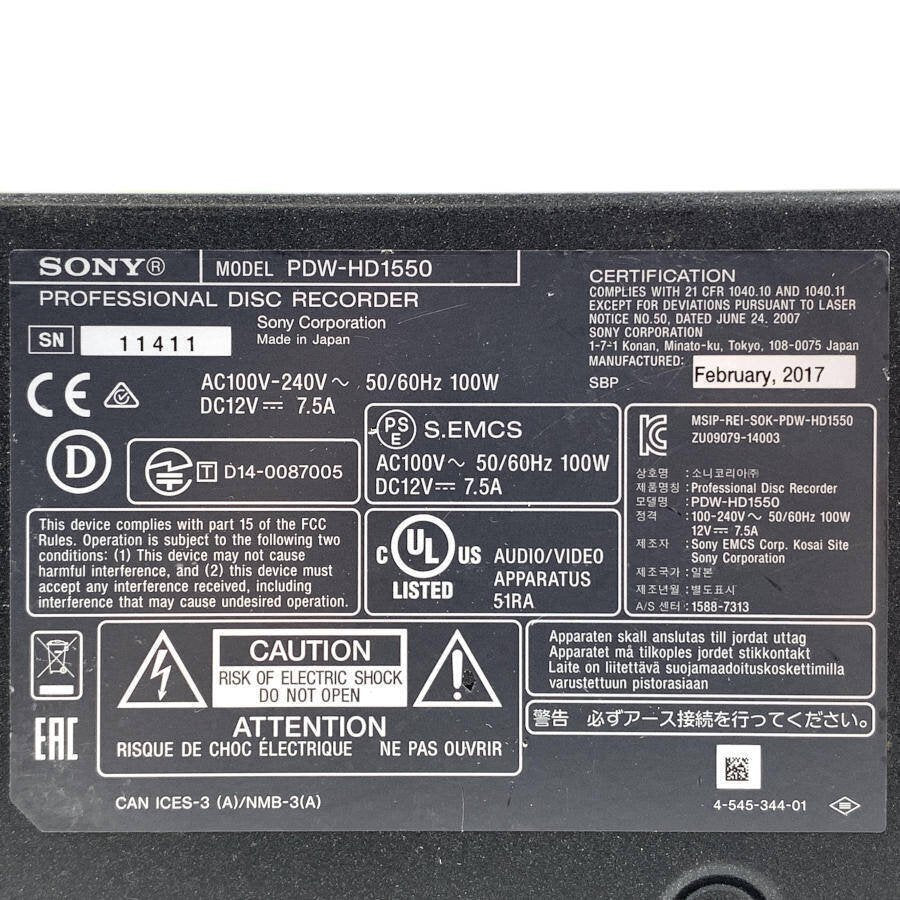Sony PDW-HD1550 XDCAM HD422 Recorder (as-is) [t1242381084]