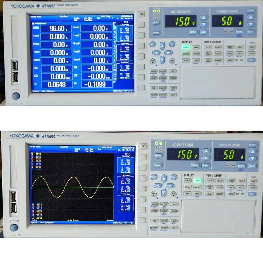 Yokogawa WT1806E-5A0-50A6-HE-D/G5 Precision Power Analyzer with Power Cord and Measurement Leads [j1246388855]