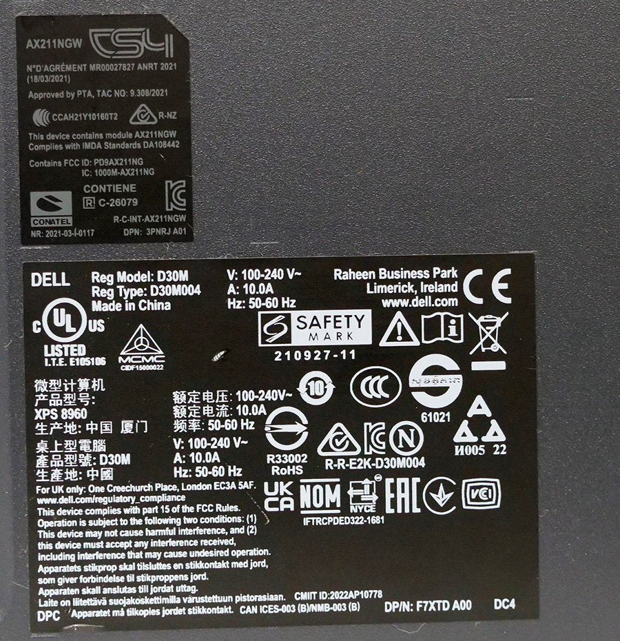 Dell XPS 8960 Desktop Computer Core i9-13900K 32GB RAM 1TB SSD GeForce RTX 3070 [h1243128048]