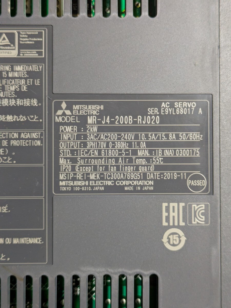 Mitsubishi Electric MR-J4-200B-RJ020 Servo Amplifier [u1205326408]