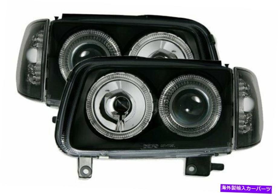 US Headlight VW Polo 6N2 1999-2001 Black Angel Eyes [v1177641896]