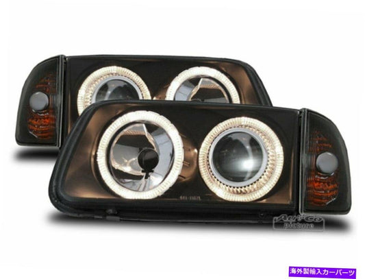 US Headlight VW Polo 6N2 1999-2001 Black Angel Eyes [v1177641896]