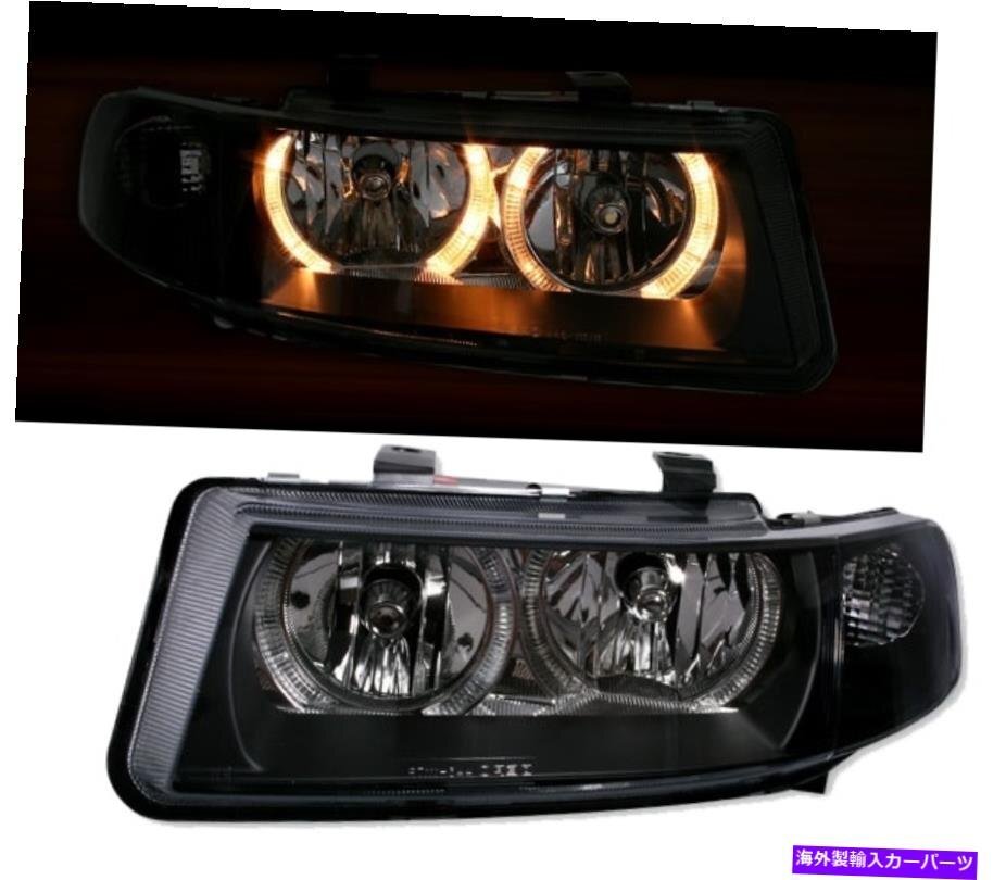 US Headlight LPS06WP Headlights for Seat Leon 1M Toledo 1999-2004 Angel Eyes Black [x1177630592]