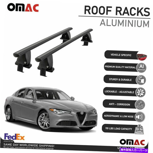 Alfa Romeo Giulia 2017-2022 Roof Rack Crossbar Carrier Rail Black [h1134735930]
