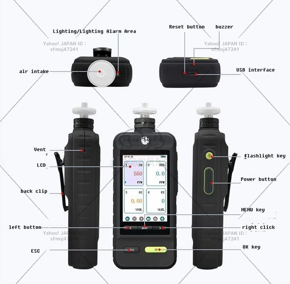 Multi-GAS Composite 4-in-One Detection Alarm Equipment for Toxic Harmful Gas Detection [x1172613219]