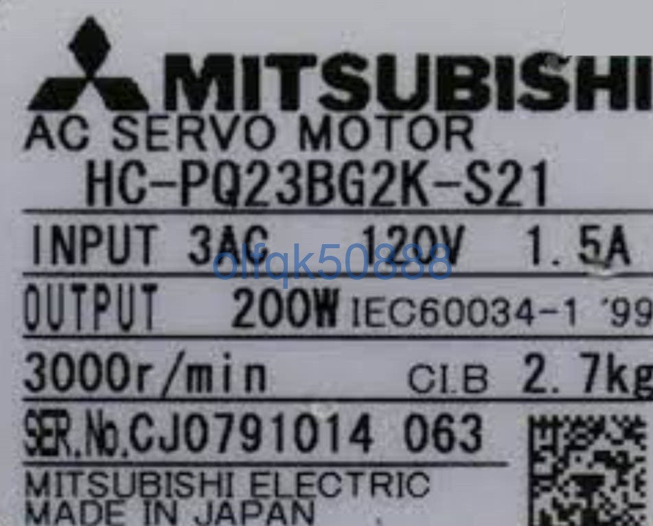 Mitsubishi HC-PQ23BG2K-S21 Servo Motor [f1100729630]