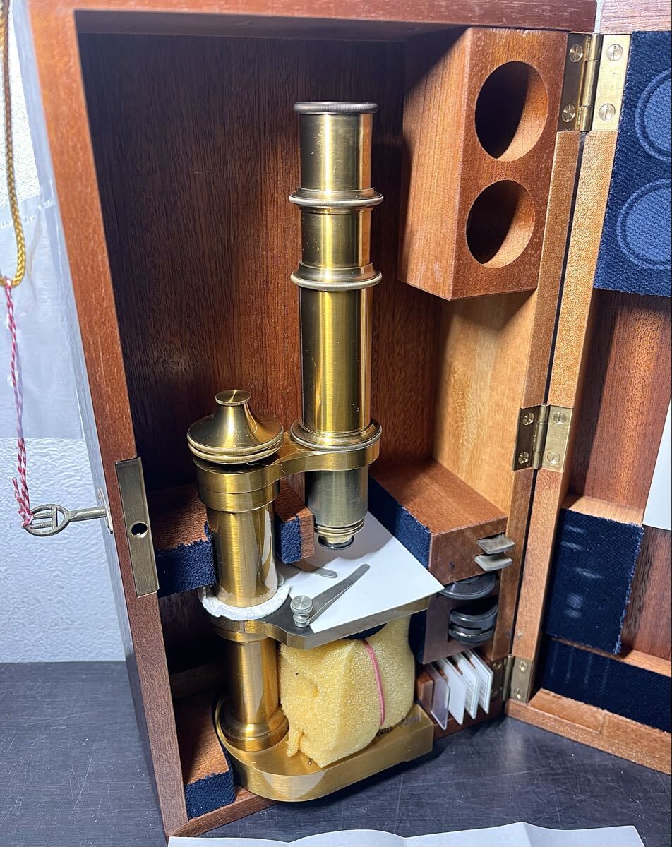 Carl Zeiss Type VII Microscope Brass with Instructions Certificate Lens Wooden Box [n1213001497]