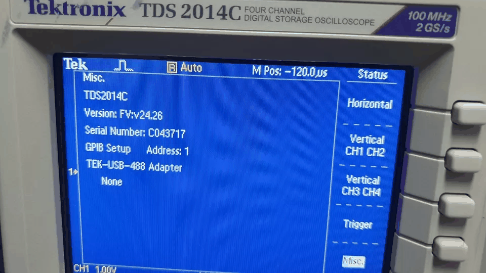 Tektronix TDS2014C Digital Oscilloscope 100MHz 4ch 2GS/s [h1166717026]
