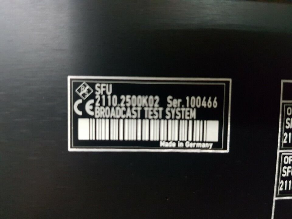 NBC R&S SFU Broadcast Test System Broadcast Test System [r1130252972]