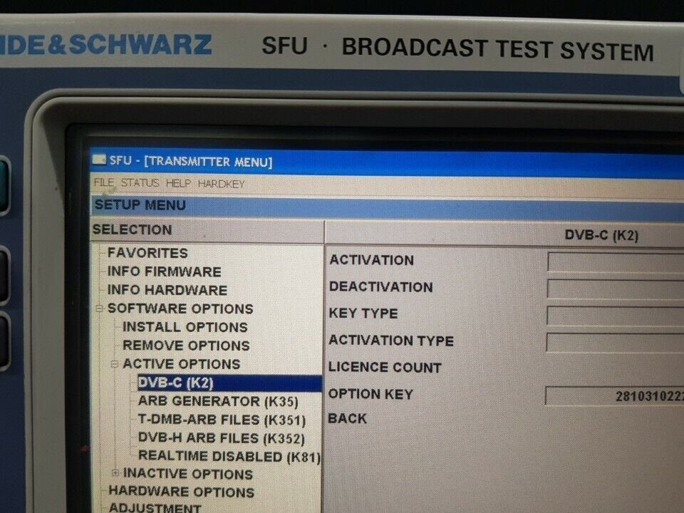 NBC R&S SFU Broadcast Test System Broadcast Test System [r1130252972]