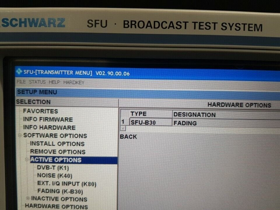 NBC R&S SFU Broadcast Test System Opt B30 K1 K40 K80 Broadcast Test System [q1130270553]