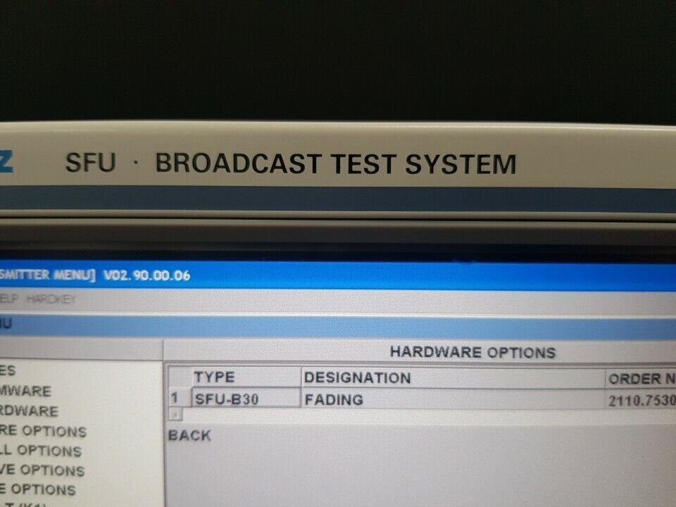 NBC R&S SFU Broadcast Test System Opt B30 K1 K40 K80 Broadcast Test System [q1130270553]