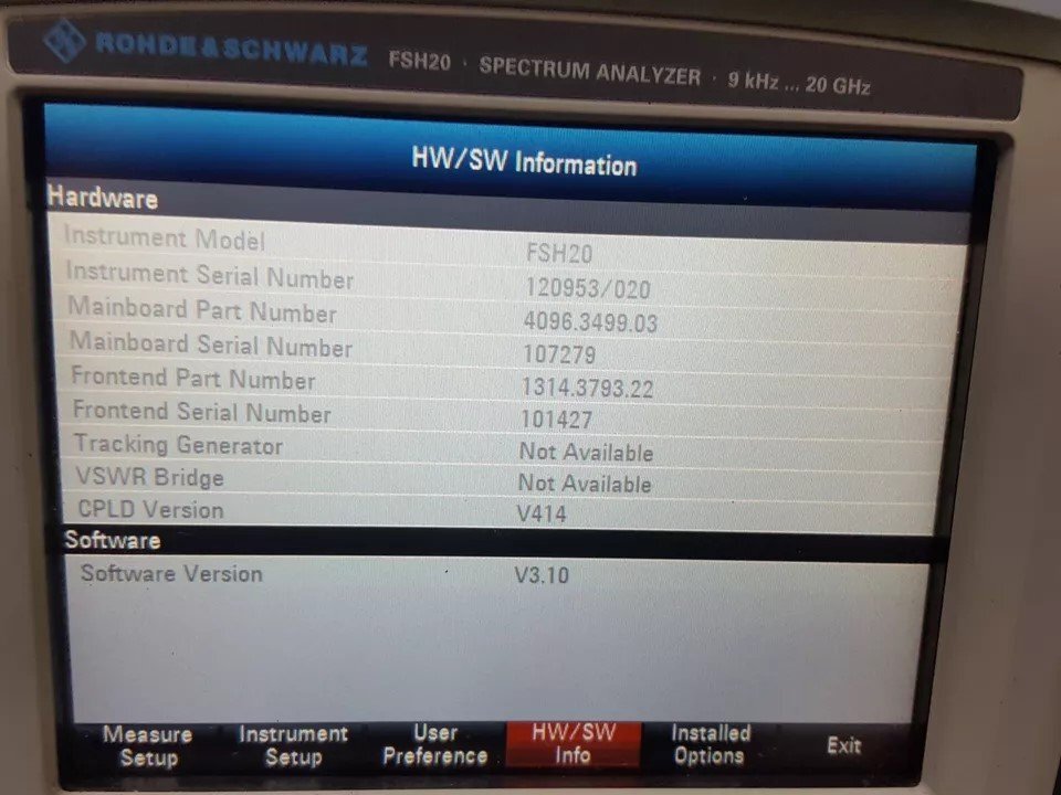 NBC R&S FSH20 Spectrum Analyzer 9kHz-20GHz [h1160187211]