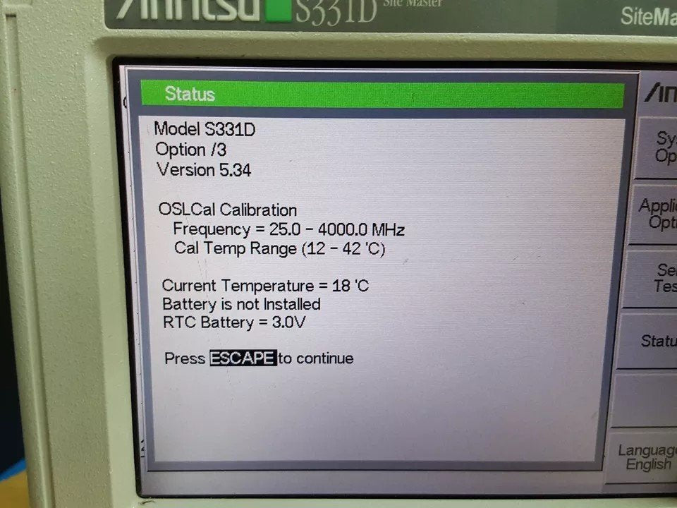 Anritsu S331D Site Master 25MHz~4GHz Site Master Opt.3 [v1160698775]