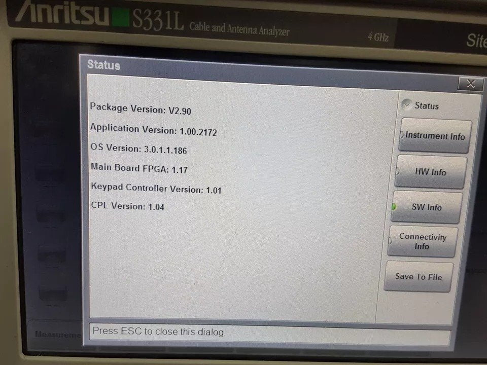 Anritsu S331L Handheld Cable and Antenna Analyzer 4GHz [w1160718602]