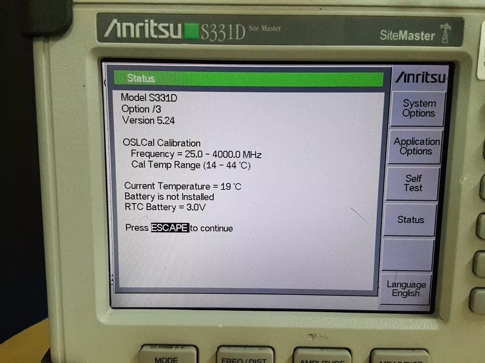 Anritsu S331D Site Master 25MHz to 4GHz [d1160719220]