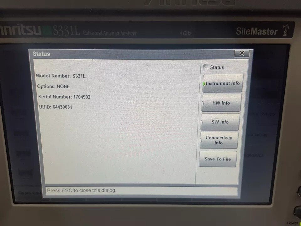 Anritsu S331L Handheld Cable and Antenna Analyzer 4GHz [h1160731988]