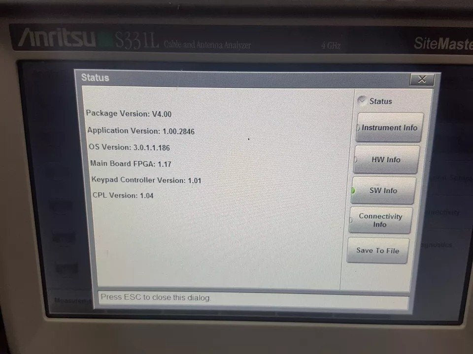 Anritsu S331L Handheld Cable and Antenna Analyzer 4GHz [h1160731988]