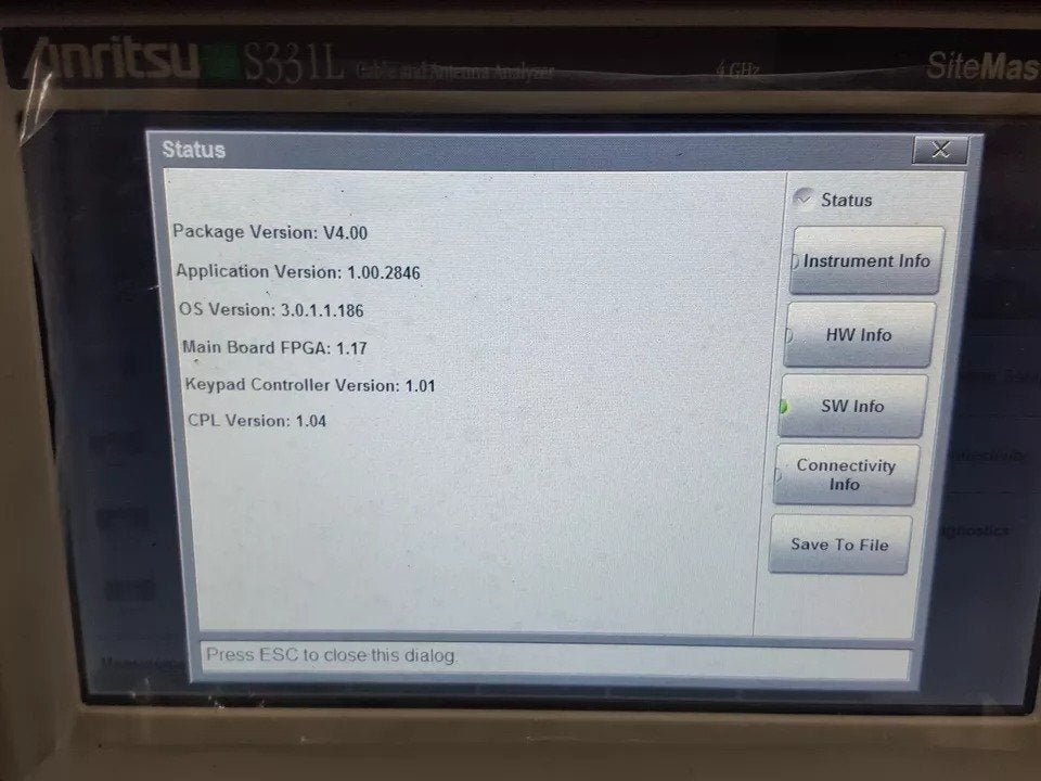 Anritsu S331L Handheld Cable and Antenna Analyzer 4GHz [b1160726040]