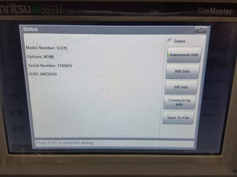 Anritsu S331L Handheld Cable and Antenna Analyzer 4GHz [b1160726040]