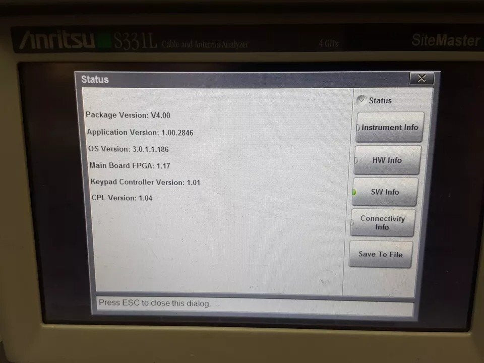 Anritsu S331L Handheld Cable and Antenna Analyzer 4GHz [g1160730313]