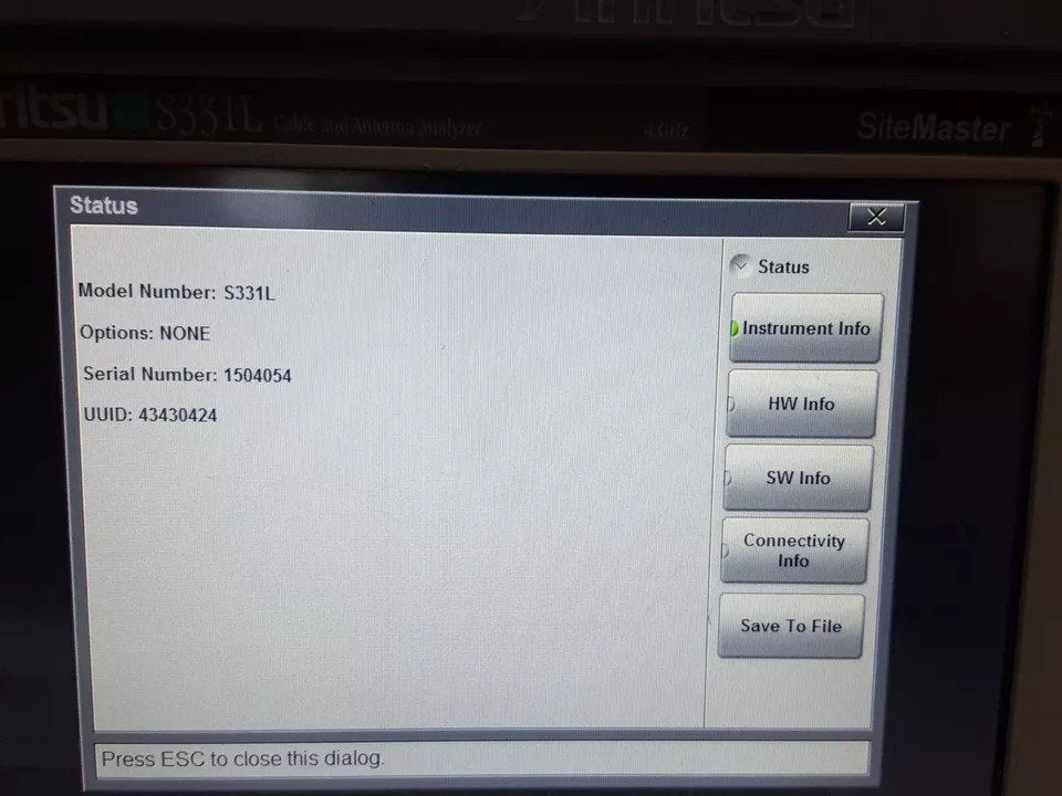 Anritsu S331L Handheld Cable and Antenna Analyzer 4GHz [v1160737854]