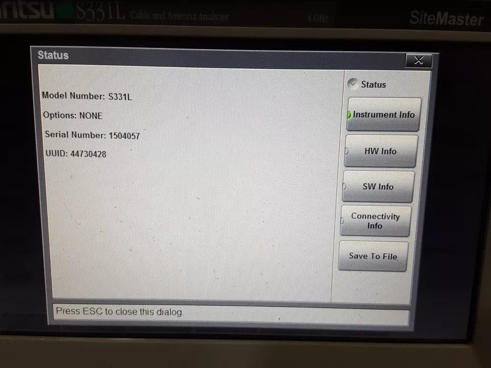 Anritsu S331L Handheld Cable and Antenna Analyzer 4GHz [s1160730561]