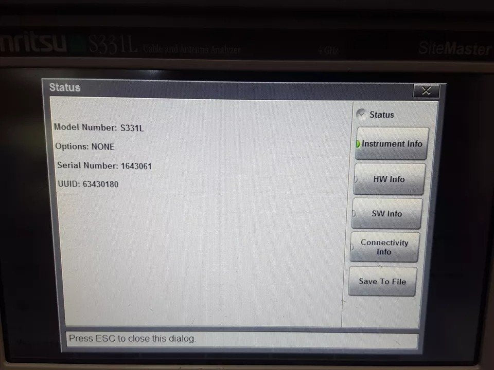 Anritsu S331L Handheld Cable and Antenna Analyzer 4GHz [l1160822865]