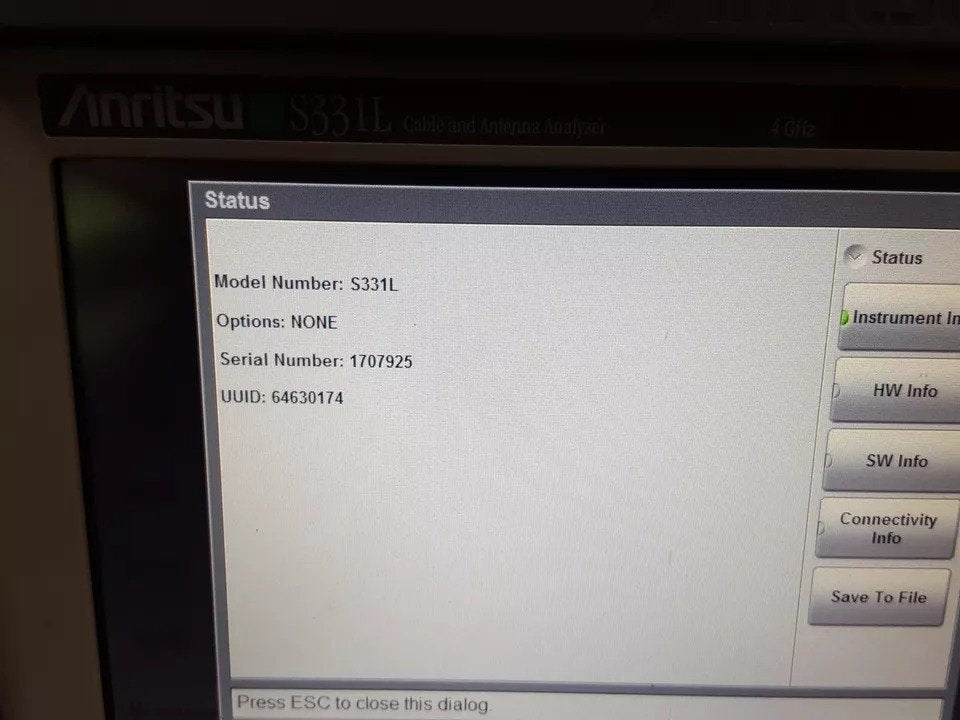 Anritsu S331L Handheld Cable and Antenna Analyzer 4GHz [t1160835101]
