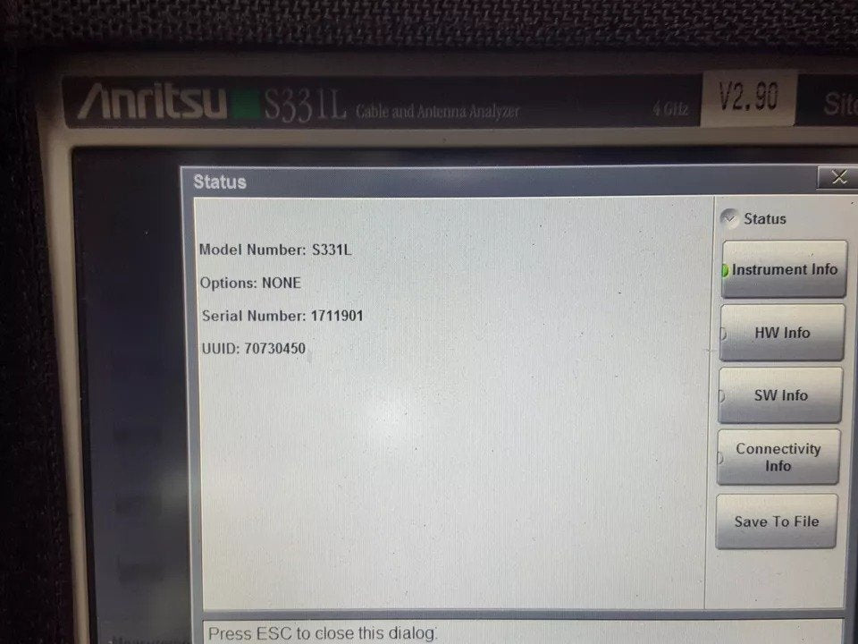 Anritsu S331L Handheld Cable and Antenna Analyzer 4GHz [e1160859119]