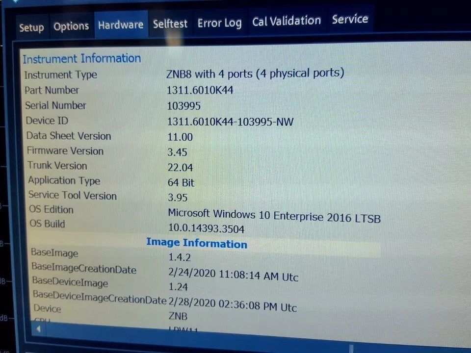 NBC R&S ZNB8 Vector Network Analyzer 9kHz to 8.5GHz 4 Ports [m1162982716]