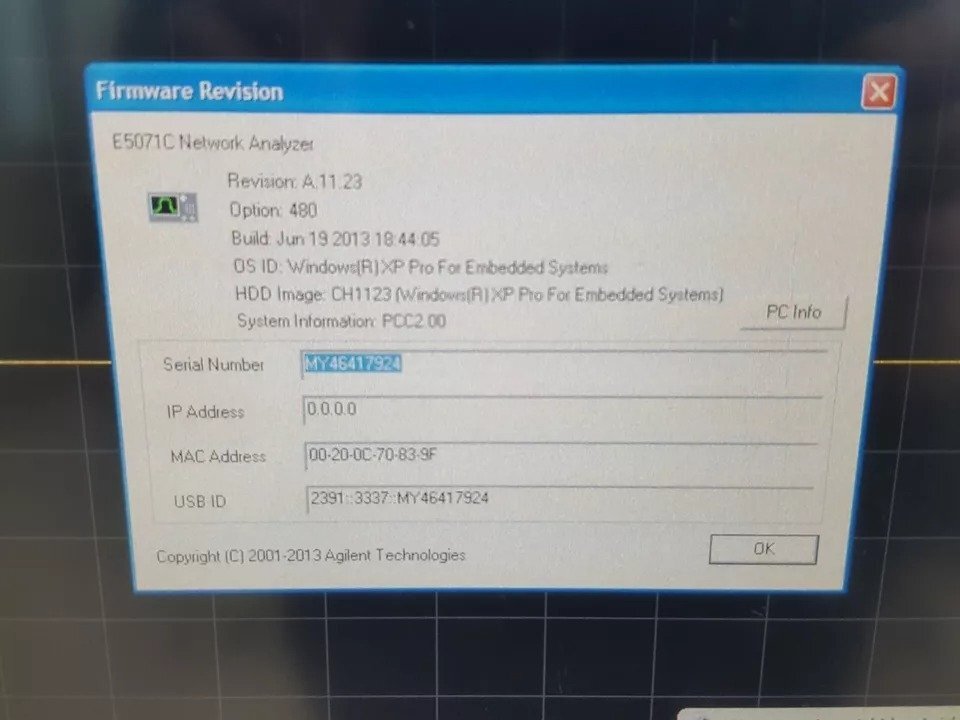 Agilent E5071C Network Analyzer 9kHz-8.5GHz Opt 480 019 UNQ [1163036793]