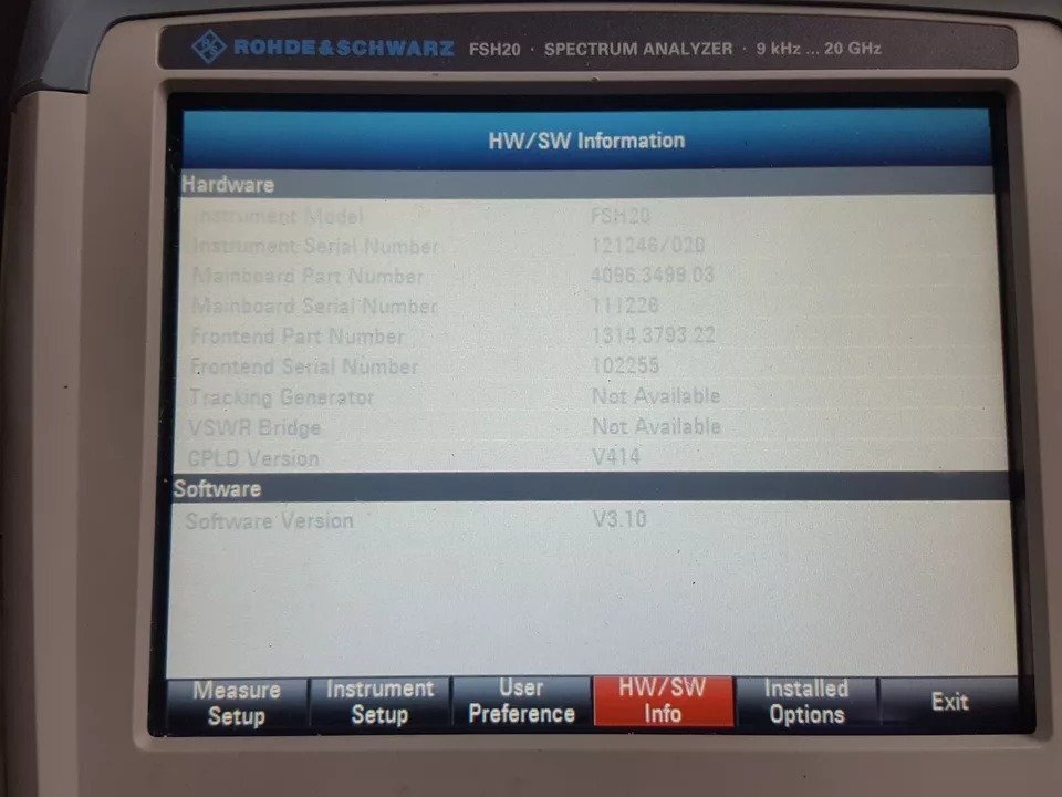 NBC R&S FSH20 Spectrum Analyzer 9kHz-20GHz [v1163207118]