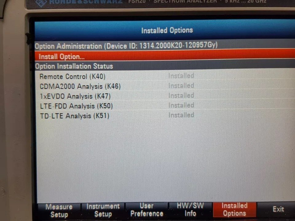 NBC R&S FSH20 Spectrum Analyzer 9kHz-20GHz [u1163770144]