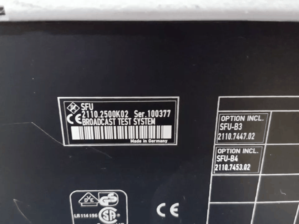 NBC R&S SFU Broadcast Test System [u1164238684]