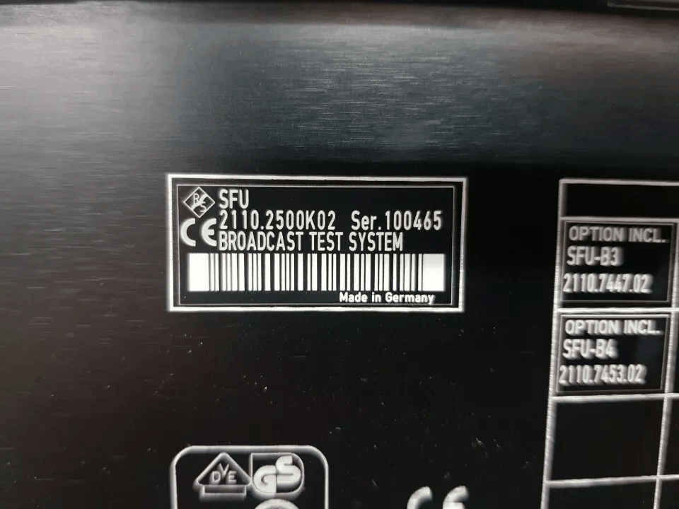 NBC R&S SFU Broadcast Test System Opt B3 B4 K2 K35 K351 K352 K81 [e1164222493]
