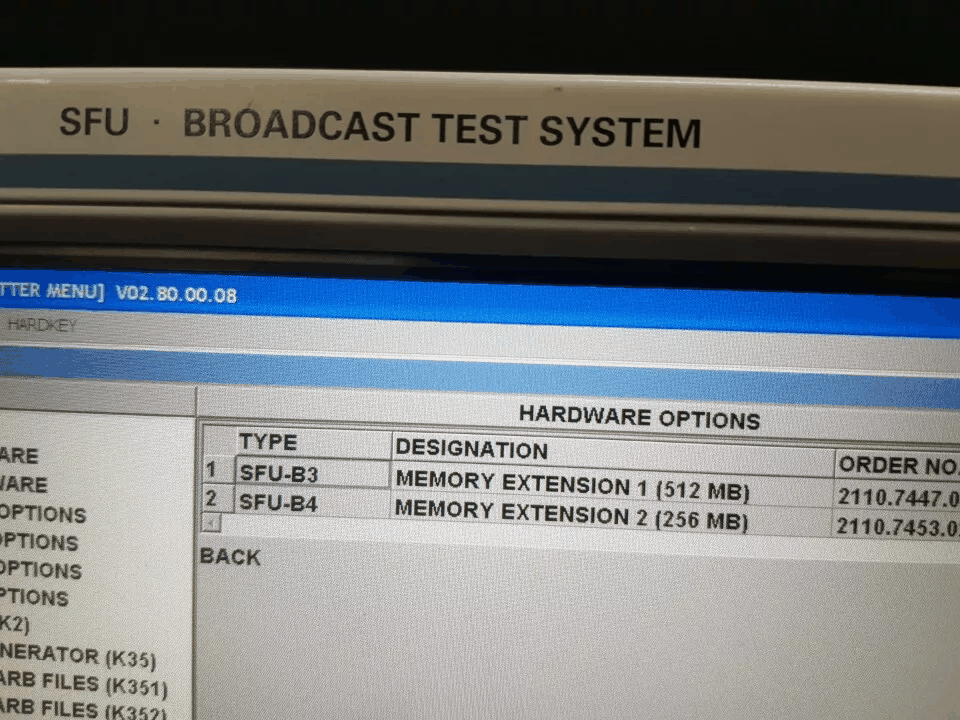 NBC R&S SFU Broadcast Test System [e1164222493]