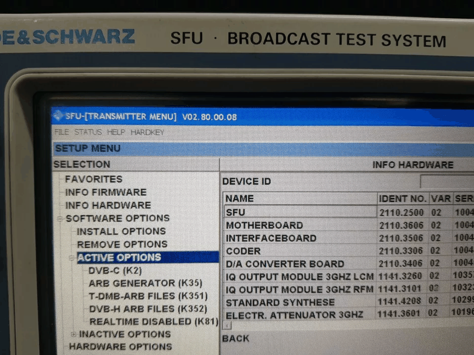 Rohde & Schwarz SFU Broadcast Test System [q1164248747]