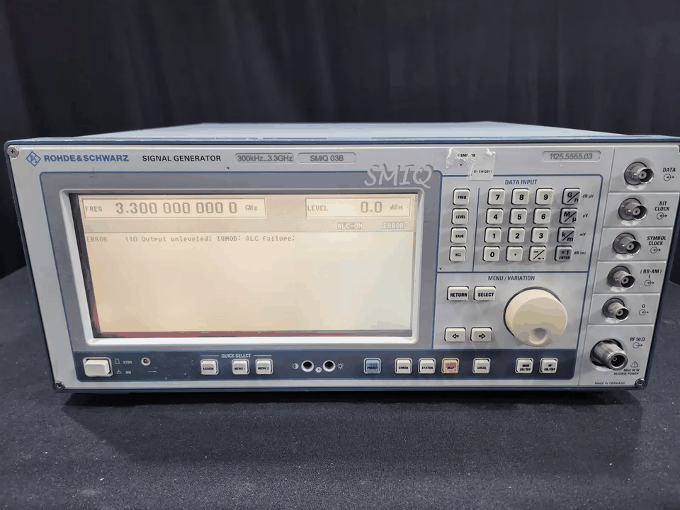 R&S SMIQ03B Vector Signal Generator 300KHz to 3.3GHz (as-is) [q1165119334]