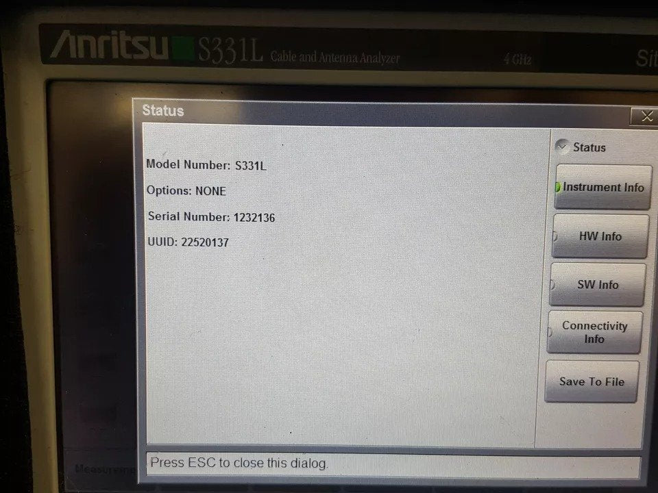 Anritsu S331L Handheld Cable and Antenna Analyzer 4GHz [v1165646672]