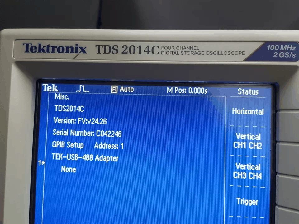 Tektronix TDS2014C Digital Oscilloscope 100MHz 4ch 2GS/s [w1166696945]