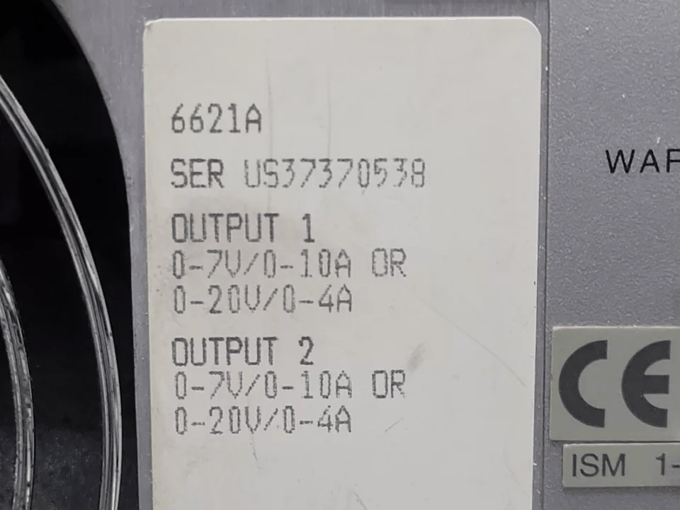 HP 6621A DC Power Supply Multi-Output System 0-7V/0-10A 0-20V/0-4A [c1172090032]
