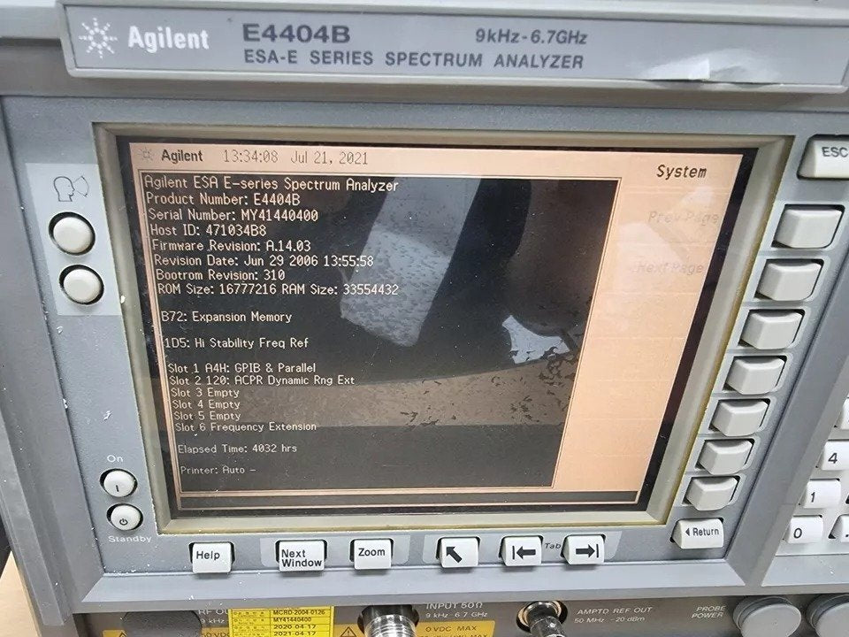 Agilent E4404B Spectrum Analyzer 9kHz-6.7GHz [c1185090050]