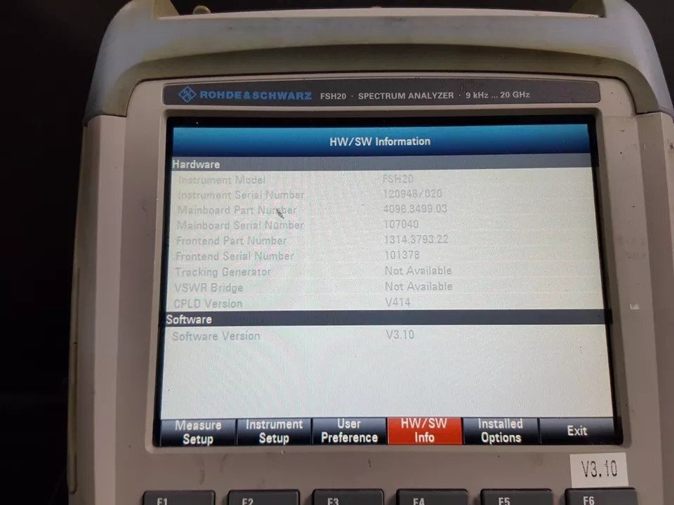Rohde & Schwarz FSH20 Spectrum Analyzer 9kHz-20GHz [x1199950472]