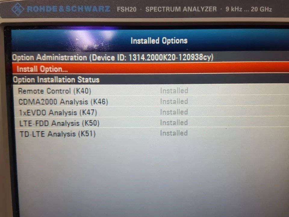 NBC R&S FSH20 Spectrum Analyzer 9kHz-20GHz [j1199951035]